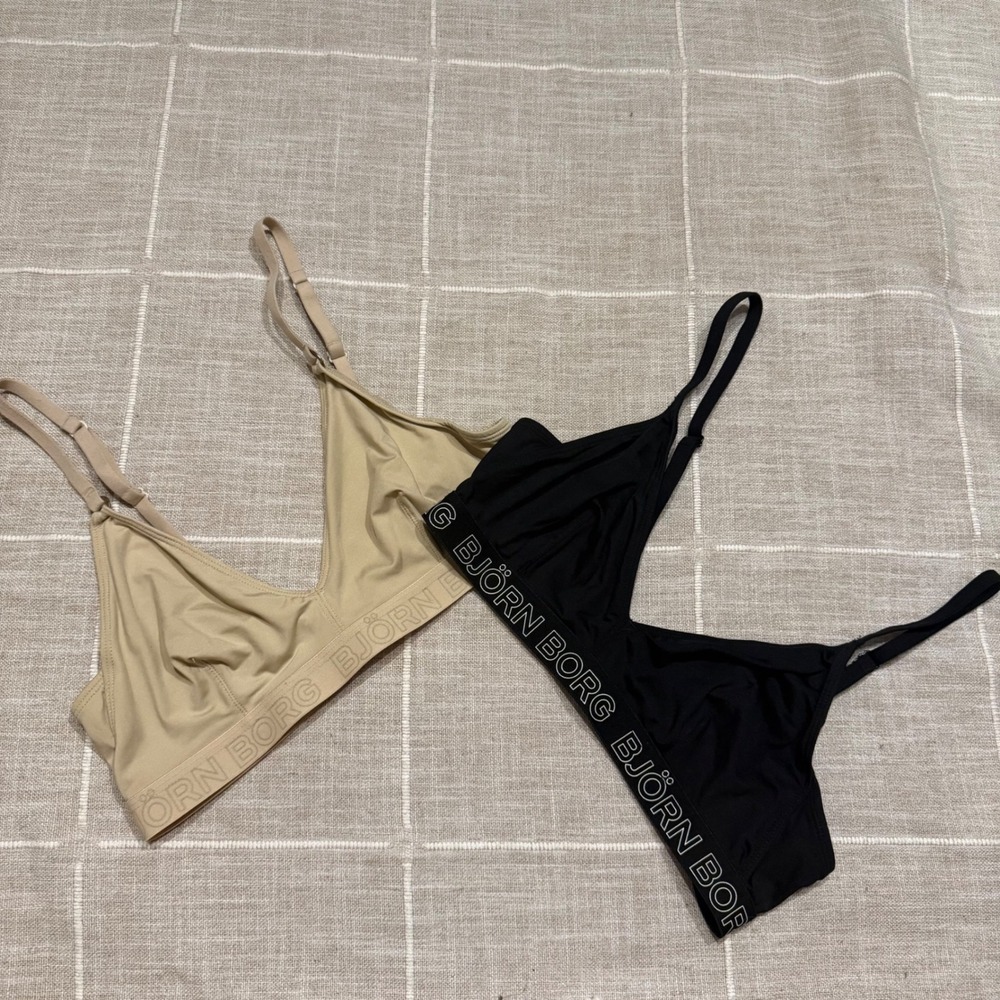 Bjorn Borg Bralette Bundle Black Beige 2PK Sleep Lounge Size 38